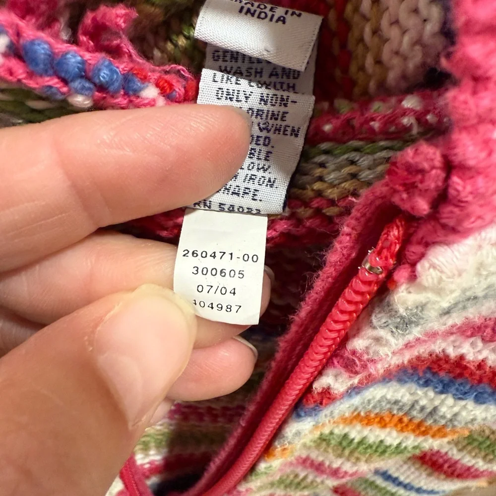 GAP Multicolor Girls Striped 3T Y2K Zip Up Hooded Kit Sweater Tassel Vintage